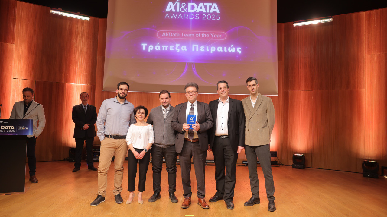 Η Πειραιώς διακρίνεται με έξι βραβεία στα AI & Data Awards και αποκτά τον τίτλο «AI/Data Team of the Year»