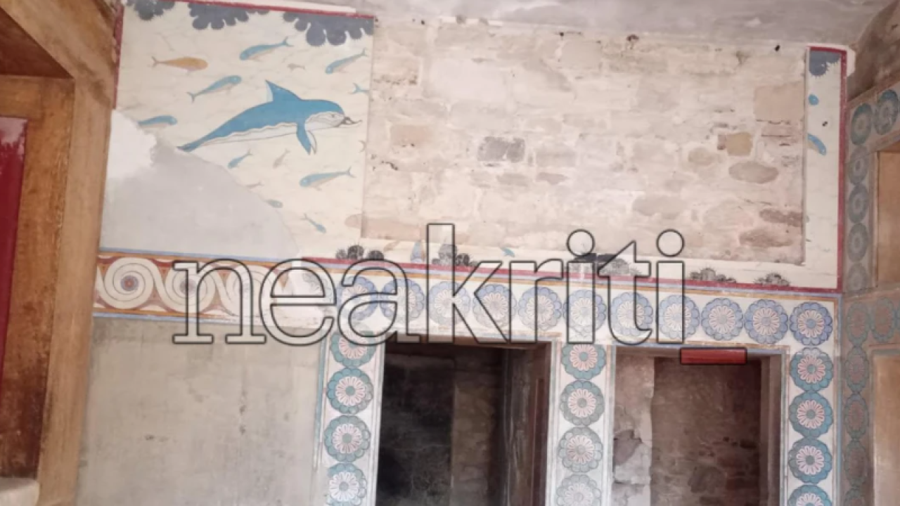Κρήτη: Κατέρρευσε ιστορική τοιχογραφία στο Ανάκτορο της Κνωσού λόγω θυελλωδών ανέμων
