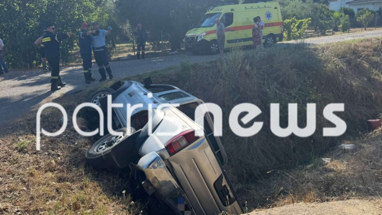 Πύργος: Αγροτικό όχημα «βούτηξε» σε κανάλι