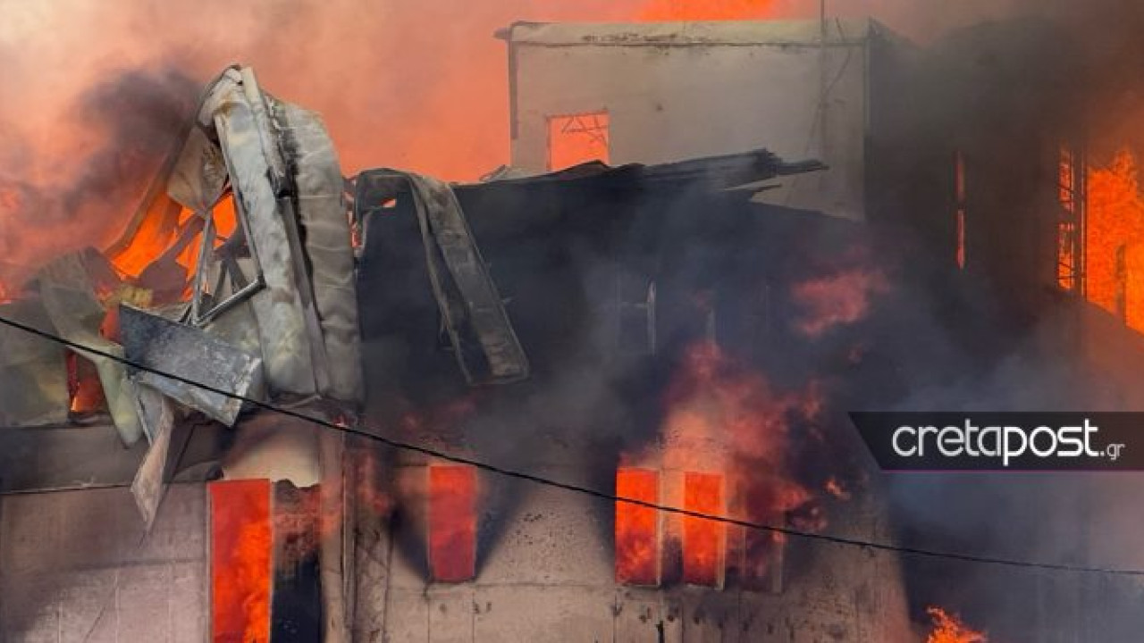 Ηράκλειο: Παραμένουν οι δυνάμεις στη βιομηχανία επεξεργασίας ξύλου – Δεν υπάρχει ενεργή εστία