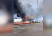 Πυρκαγιά σε αεροδρόμιο της πόλης Μινεράλνιε Βόντι στη Ρωσία