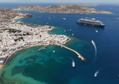 αεροφωτογραφία Μύκονος λιμάνι