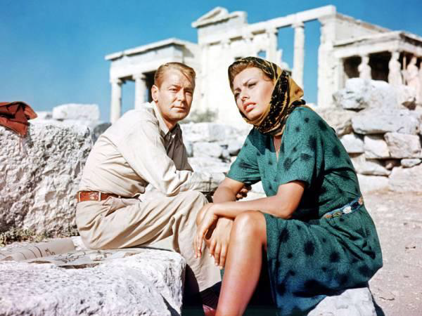Sophia Loren, wearing a Kimi Evia scarf in the film The Child and the Dolphin in 1957