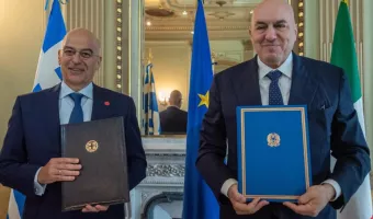 Νίκος Δένδιας και Ιταλός ομόλογός του
