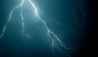 lightning in the night sky