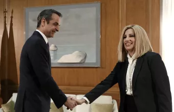 Ευαγγελισμός: Ο Κυριάκος Μητσοτάκης επισκέφθηκε τη Φώφη Γεννηματά
