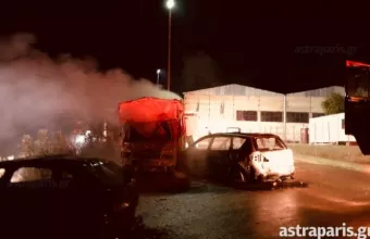 Χίος: Νύχτα έντασης στη ΒΙΑΛ - Ζημιές στον καταυλισμό, στις φλόγες περιπολικό (pics)