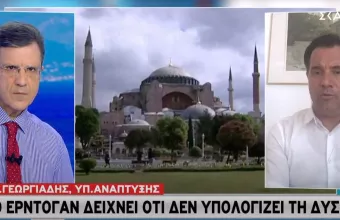 Γεωργιάδης σε ΣΚΑΪ: Η Αγία Σοφία είναι και ελληνοτουρκικό θέμα - Δηλώνει τις προθέσεις Ερντογάν