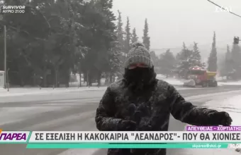 Στα λευκά ντύθηκε η Θεσσαλονίκη-Χιόνι σε Λάρισα, Τρίκαλα, Ήπειρο, Εύβοια, Βοιωτία