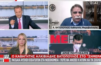 Βατόπουλος σε ΣΚΑΪ: Πιθανό άνοιγμα εστίασης τον Απρίλιο-Μάσκες όλο το 2021 