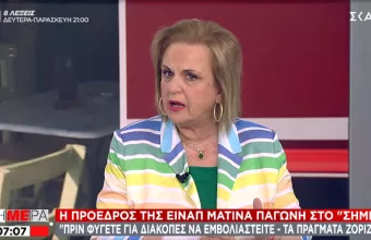 Παγώνη στον ΣΚΑΪ: Πριν πάτε διακοπές εμβολιαστείτε, τα πράγματα ζορίζουν