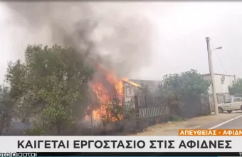 Πυρκαγιές- Αττική: Στις φλόγες εργοστάσιο στις Αφίδνες- Ισχυρές εκρήξεις