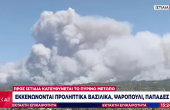 Εύβοια: Προς Ιστιαία η φωτιά- Οι περιοχές που εκκενώνονται (vid)