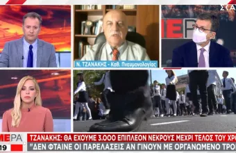 Τζανάκης σε ΣΚΑΪ: Αμείλικτα τα νούμερα-Έως και 2.500 επιπλέον νεκροί μέχρι το τέλος του έτους