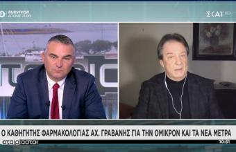 Γραβάνης σε ΣΚΑΪ: «Δεν έρχεται το τέλος της πανδημίας με την Όμικρον-Μάσκες και εμβόλια τα όπλα μας»