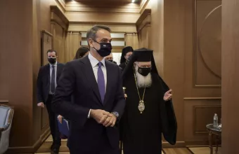 Στην ΔΙΣ ο Κυριάκος Μητσοτάκης- Η υποδοχή Ιερώνυμου