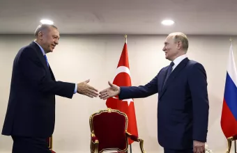 Ο Ρετζέπ Ταγίπ Ερντογάν και ο Βλαντιμίρ Πούτιν