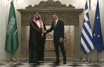 Ο Μητσοτάκης με τον πρίγκιπα Σαλμάν