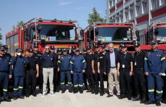Ρουμάνους πυροσβέστες υποδέχτηκε ο Χρήστος Στυλιανίδης