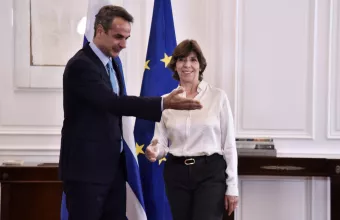Ο Μητσοτάκης με τη Γαλλίδα ΥΠΕΞ