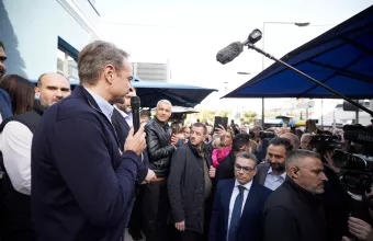 Ο Κυριάκος Μητσοτάκης στον Κορυδαλλό