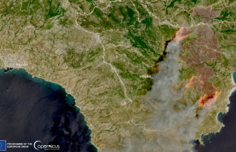 Εύβοια: Δορυφορική εικόνα της φωτιάς από την υπηρεσία Copernicus 