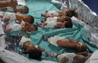 babies in Shifa Hospital in Gaza