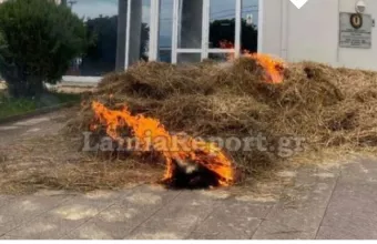 Φωτιά έξω από τον ΟΠΕΚΕΠΕ Λαμίας