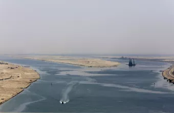 the Suez Canal in Ismailia, Egypt
