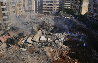 the site of the assassination of Hezbollah leader Hassan Nasrallah in Beirut