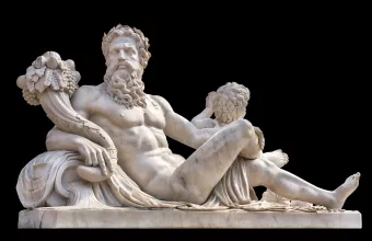 Marble statue of greek god Zeus 