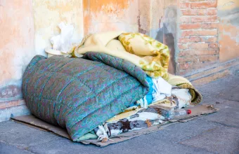 sleeping place of a homeless 
