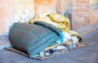sleeping place of a homeless 
