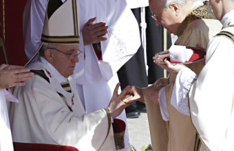 Pope Francis is bestowed the Fisherman's Ring