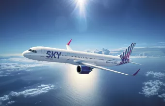 Αεροσκάφος SKY Express στον ουρανό Αεροσκάφος SKY Express