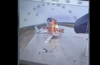 Ukrainian drone striking Russian planes