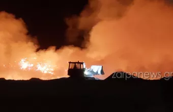 Φωτιά στον χώρο υγειονομικής ταφής απορριμμάτων στα Χανιά