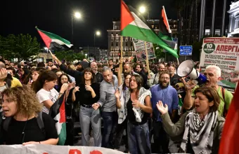 Κινητοποίηση στο υπουργείο Εξωτερικών για την επιχείρηση του Ισραήλ κατά του στολίσκου αλληλεγγύης για τη Γάζα