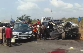 Αccident scene of British boxer Anthony Joshua in Lagos, Nigeria