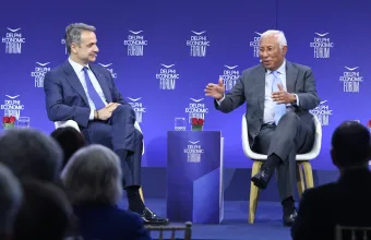 Συνάντηση Μητσοτάκη - Κόστα στο πλαίσιο του Οικονομικού Φόρουμ των Δελφών