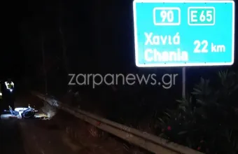Χανιά: Δύο νεκροί σε τροχαίο με μοτοσικλέτα στην εθνική οδό κοντά στο Κολυμπάρι