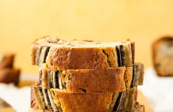 Banana bread με κανέλα, πορτοκάλι και φιστίκι Αιγίνης