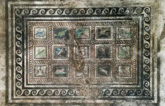 «Σμαραγδή και Ωκεανός»: Ανακάλυψη στην Τουρκία - Ρωμαϊκή οικογένεια τίμησε με ελληνικό ψηφιδωτό τη γάτα και τον σκύλο της - Φωτό
