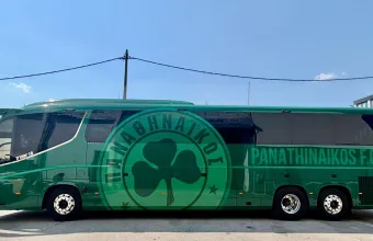 Ο Όμιλος Επιχειρήσεων Σαρακάκη παρέδωσε στην ΠΑΕ Παναθηναϊκός το λεωφορείο Volvo Irizar i8