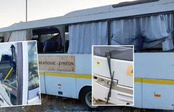 Θεσσαλονίκη: Άγνωστοι προκάλεσαν ζημιές στο λεωφορείο του δήμου Νεάπολης - Συκεών