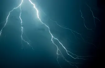 lightning in the night sky