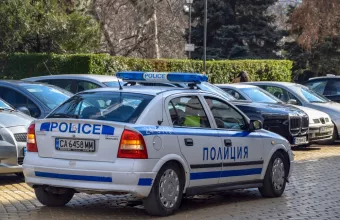 Police car on duty in downtown Sofia