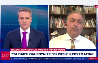 Βασιλακόπουλος- ΣΚΑΪ: Τα πάρτι οδηγούν σε «έκρηξη» κρουσμάτων- Οι χώρες που παρατηρείται και γιατί