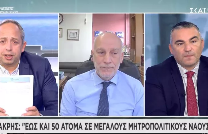 Τσακρής σε ΣΚΑΪ: «Ναι» στην Εκκλησία - Έως 50 άτομα σε Μητροπολιτικούς Ναούς