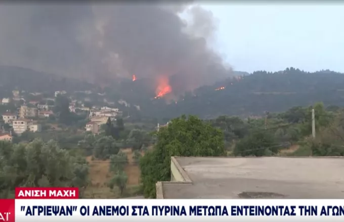 Άνιση η μάχη με τις εστίες: Αγρίεψαν οι άνεμοι -Στις φλόγες η Λίμνη Μαραθώνα